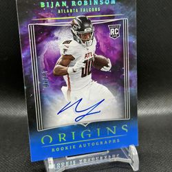 🔥2023 Panini Origins - Rookie Autographs Bijan Robinson #RABIR Blue /49!!!