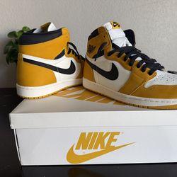 Nike Jordan Retro 1 Yellow Ochre Mens Sz 12