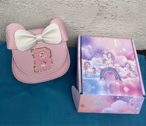 Pink Little Girls Crossbody Purse with the Letter B