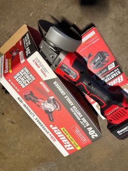 Bauer angle grinder and battery
