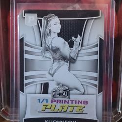 2024 KJ Johnson Leaf Metal 1/1 Printing Plate trading card, from the Leaf Metal Women of Sport series. 