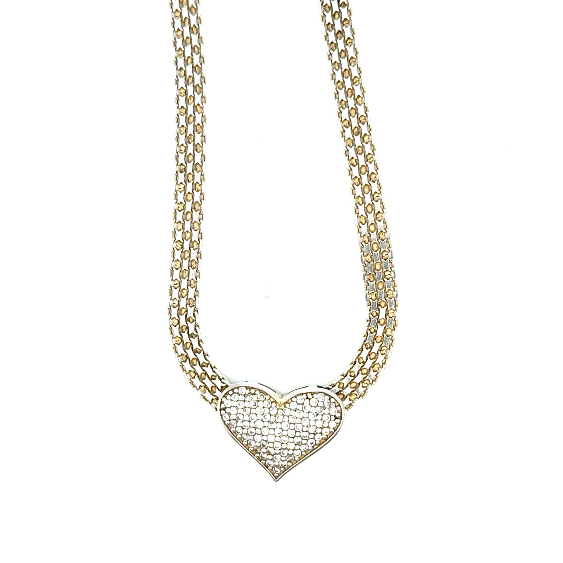 925 Italy Pave Cz Mesh Necklace