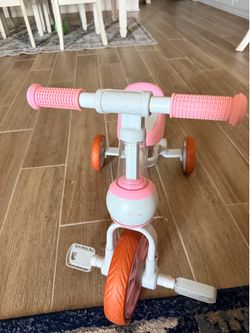 3 in 1 Toddler Bike for 2-4 Year Old Girl Boy, Kids Tricycle with Adjustable Seat, Detachable Pedal