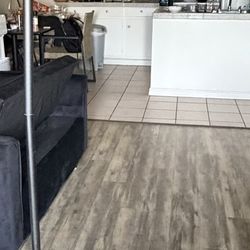 Floor Lamp with Built-In Table