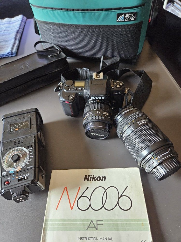 Nikon AF N6006 With Lenses And Flash
