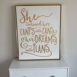 Gold Inspirational Framed Canvas Artwork 