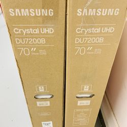 Samsung - 70” Class DU7200 Crystal UHD 4K Smart Tizen TV  Brand New In Box  Delivery Is Possible  Price Is Per TV