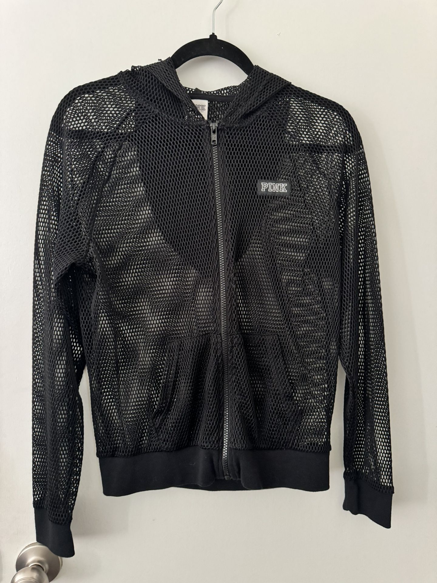 PINK Zip Up Mesh Hoodie