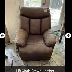 Lift Chair-Brown Leather