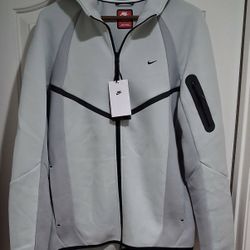 Nike Tech Fleece Hoodie Full Zip Up Smoke Grey Men's Size MEDIUM-TALL Brand NEW Authentic 