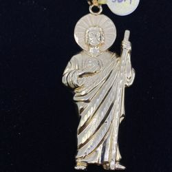 $1325 Yellow Gold San Judas Saint Jude Charm