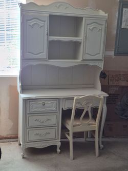 Desk with hutch & chair and matching dresser