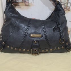 ISABELLA FIORE VINTAGE LEATHER STUDDED STUDS HOBO SHOULDER BAG 