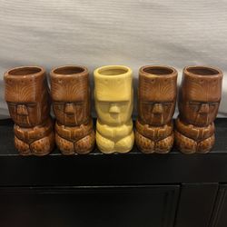 Tiki Ceramic Shot Glasses (Set Of 5)