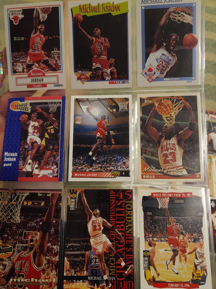 Random Michael Jordan cards from 90 to 99