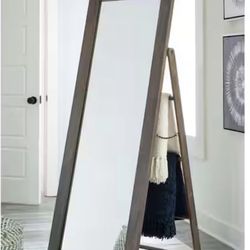 Signature Design By Ashley  Dirkins Gray Rectangle Wood Full Length Standing Mirror