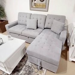 2 Piece Sectional With Pull Out Bed And Storage