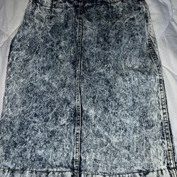80s 90s acid wash skirt/acid wash skirt/vintage acid wash jean skirt