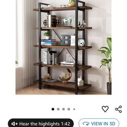 5-tier Wood and Metal Book Shelf