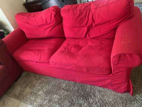 RED SOFA-BED GOOD CONDITION 