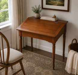 Vintage Solid Wood Lift Top Writing Desk