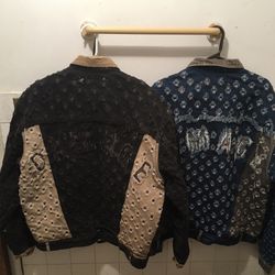 Major Damage Black Bullet Holes Denim Jacket ( Sold Individually) 