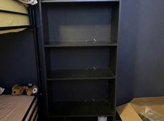 Spacious Black 5-Shelf Bookcase