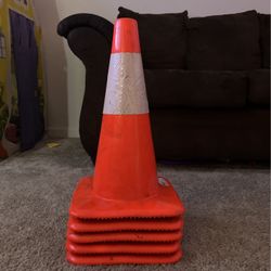 5 Orange Traffic Cones