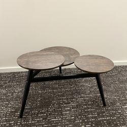 Three-Tier Metal And Wood Coffee Table