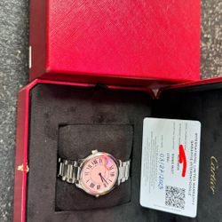 Cartier Ronde Croisire de Cartier Must de Cartier 36 mm - Steel - Silver Dial Strap WSRN0034