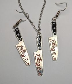 Halloween Necklaces And Earrings Knife Knives Goth Accessories