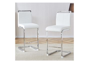 Metal and leather barstools