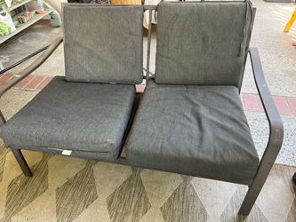 Outdoor Metal Frame Loveseat with Cushions