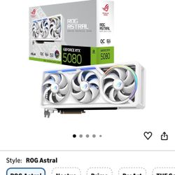ASUS ROG Astral GeForce RTX™ 5080 16GB GDDR7 White OC Edition 