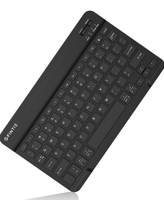 Fintie 10-Inch Ultrathin (4mm) Wireless Bluetooth Keyboard for iPad Samsung Tablet, iPhone Smartphone, iOS, Android Tablets Phone, Black