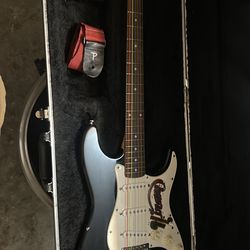 FENDER SQUIER STRAT WITH  STRAP AND HARD CASE