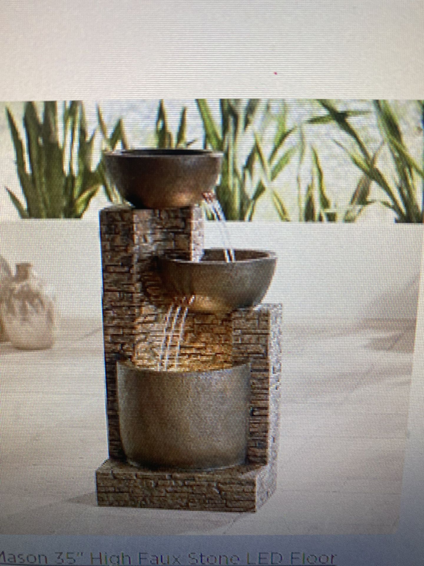 Outdoor 35” Faux Stone Fountain 
