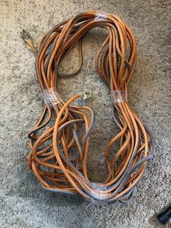 50 feet heavy duty indoor/outdoor industrial job site adapter orange/grey 12/3 rigid brand very good condition