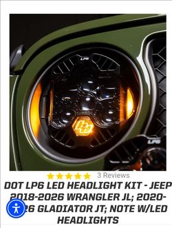 Baja Designs® DOT LP6 Headlight Kit (Amber DRL) Jeep Wrangler JL & JT Gladiator
