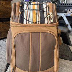 Hap Tim Picnic Backpack for 2 with Blanket, Plates, Utensils & Cooler Compartment – Brown