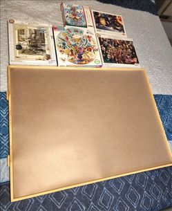 Wooden Jigsaw Puzzle board with 5 puzzles