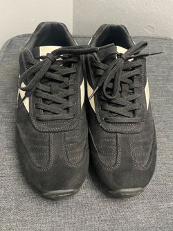 Faux Suede Black Trainer