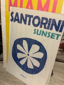 Santorini Sunset Greece Decorative Poster