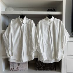 2 White Dress Shirts – Geoffrey Beene & Regular Brand