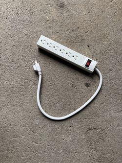 6-Outlet Indoor Power Strip, 2.5 ft Extension Cord, ETL Certified, White