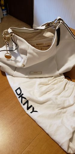 DKNY White Leather Hobo Bag