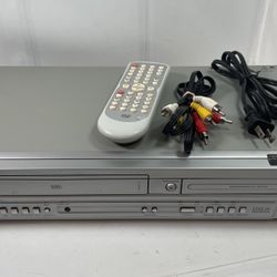 Frunai Trutech DV220TT8 DVD Player VHS 4 Head VCR Combo Silver w/ Remote / READ