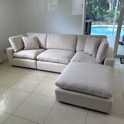New Beige Sofa Cloud Couch Sectional