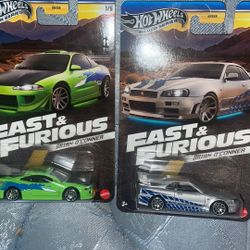 Hot Wheels Silver Series Fast And Furious Nissan skyline Mitsubishi Eclipse 