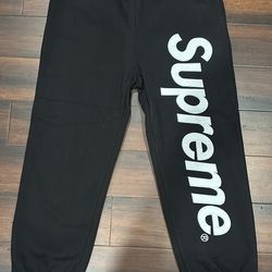 Black Supreme Sweatpants